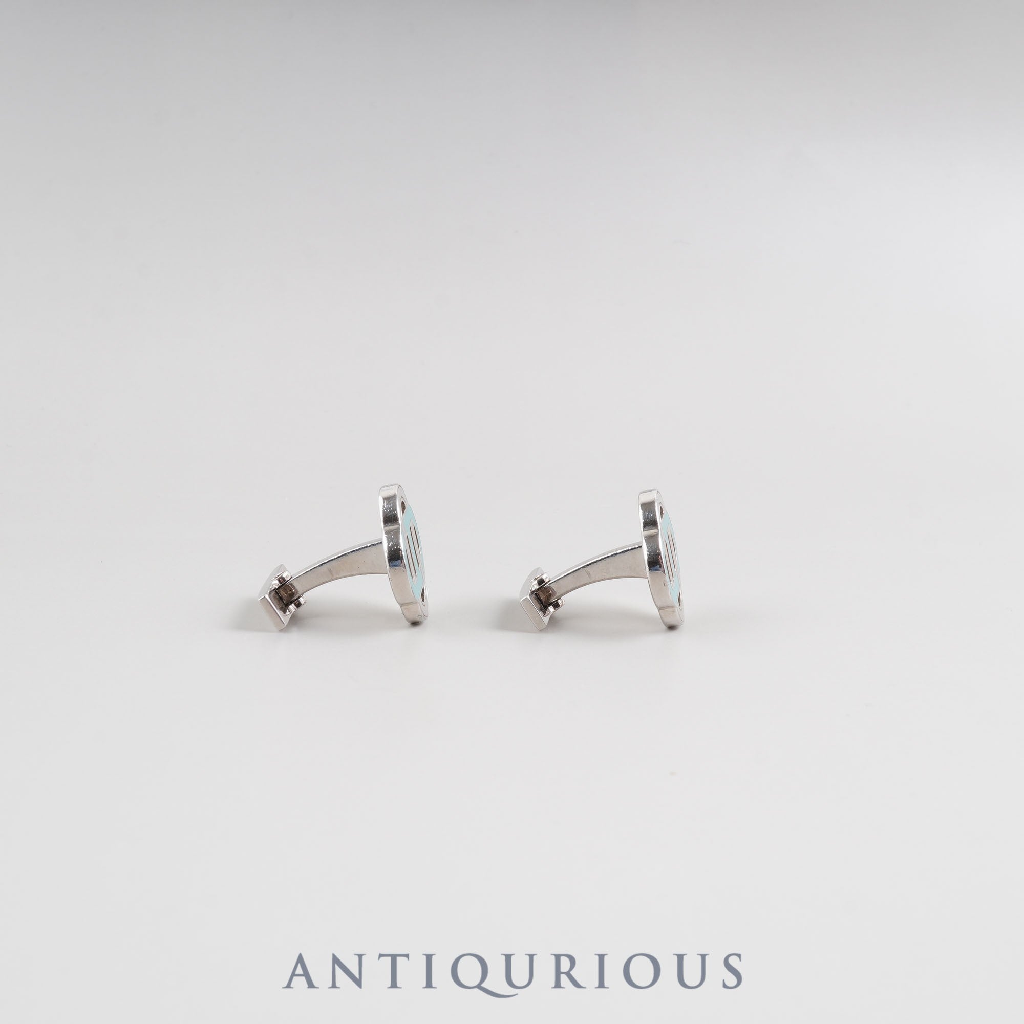 エルメス カフリンクス シェーヌダンクル GP シルバー×ブルー