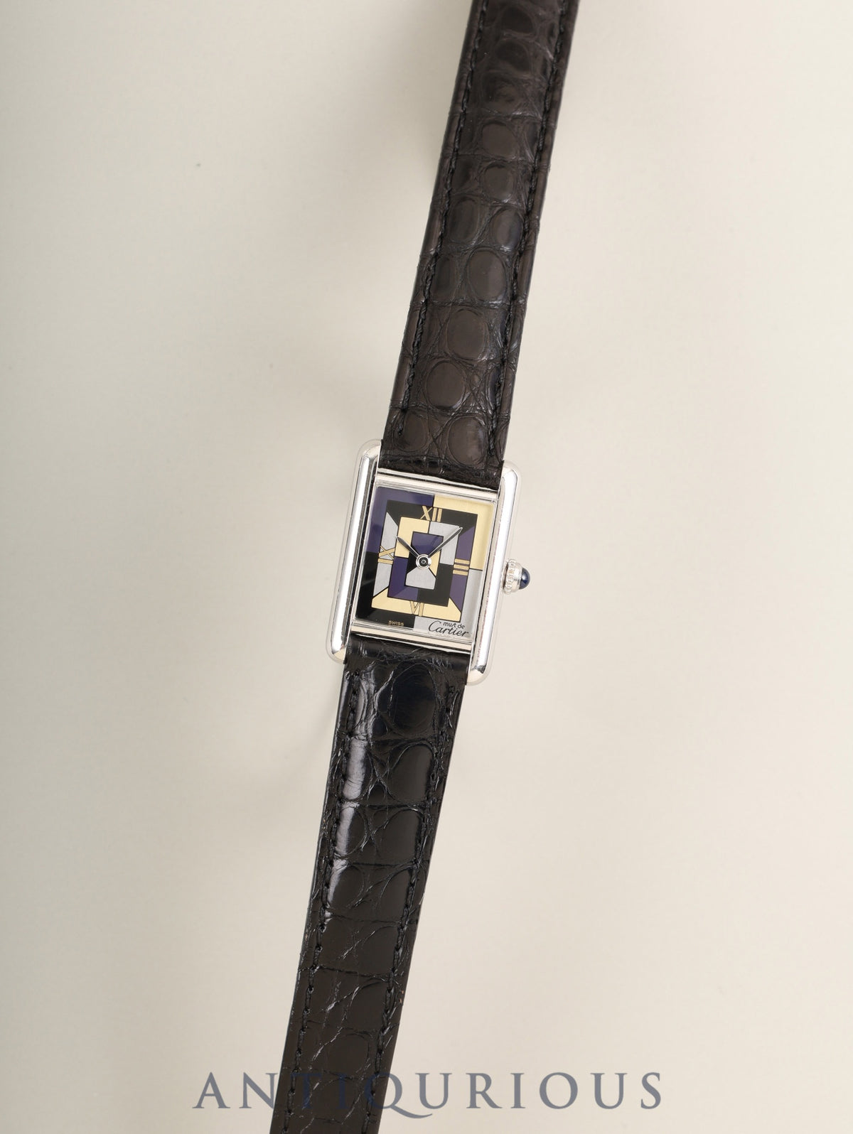 Cartier Must Tank SM 1614 Quartz Cal.057 SV925 Leather Genuine Deployant Buckle (SS) Art Deco Dial (SWISS marking / Limited 1000 pieces worldwide) Box, Manual, Warranty Card (1995), Genuine Leather Strap, Overhauled
