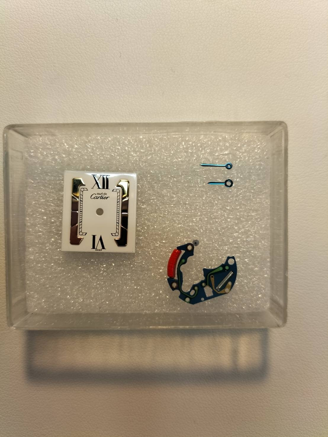 Cartier Must Tank SM 1613 Quartz Caliber 057 SV925 Leather Strap with Genuine D-Buckle (GP) Side Trinity Dial Circa 1996-1998 Overhauled