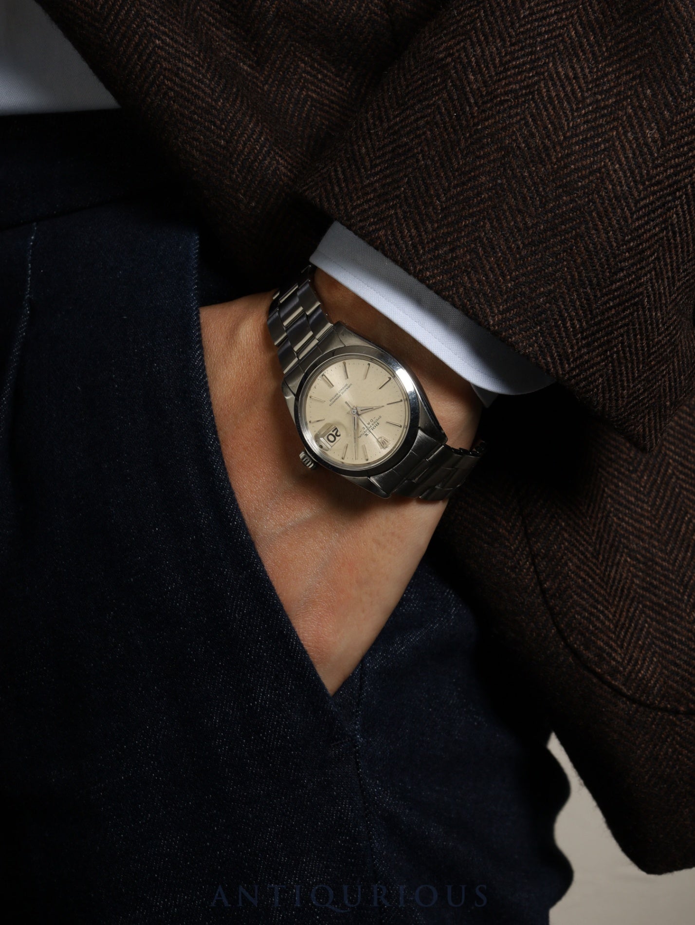 ロレックス オイスターパーペチュアルデイト 1500 自動巻き Cal.1560  SS SS シルバー文字盤 11番（1964年）オーバーホール済み