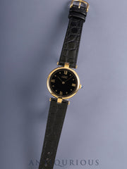 Cartier Must Vendome VLC LM 590003 Quartz Cal.90 SV925 Leather Original Pin Buckle (GP) Black Roman Dial (SWISS marking) Overhauled