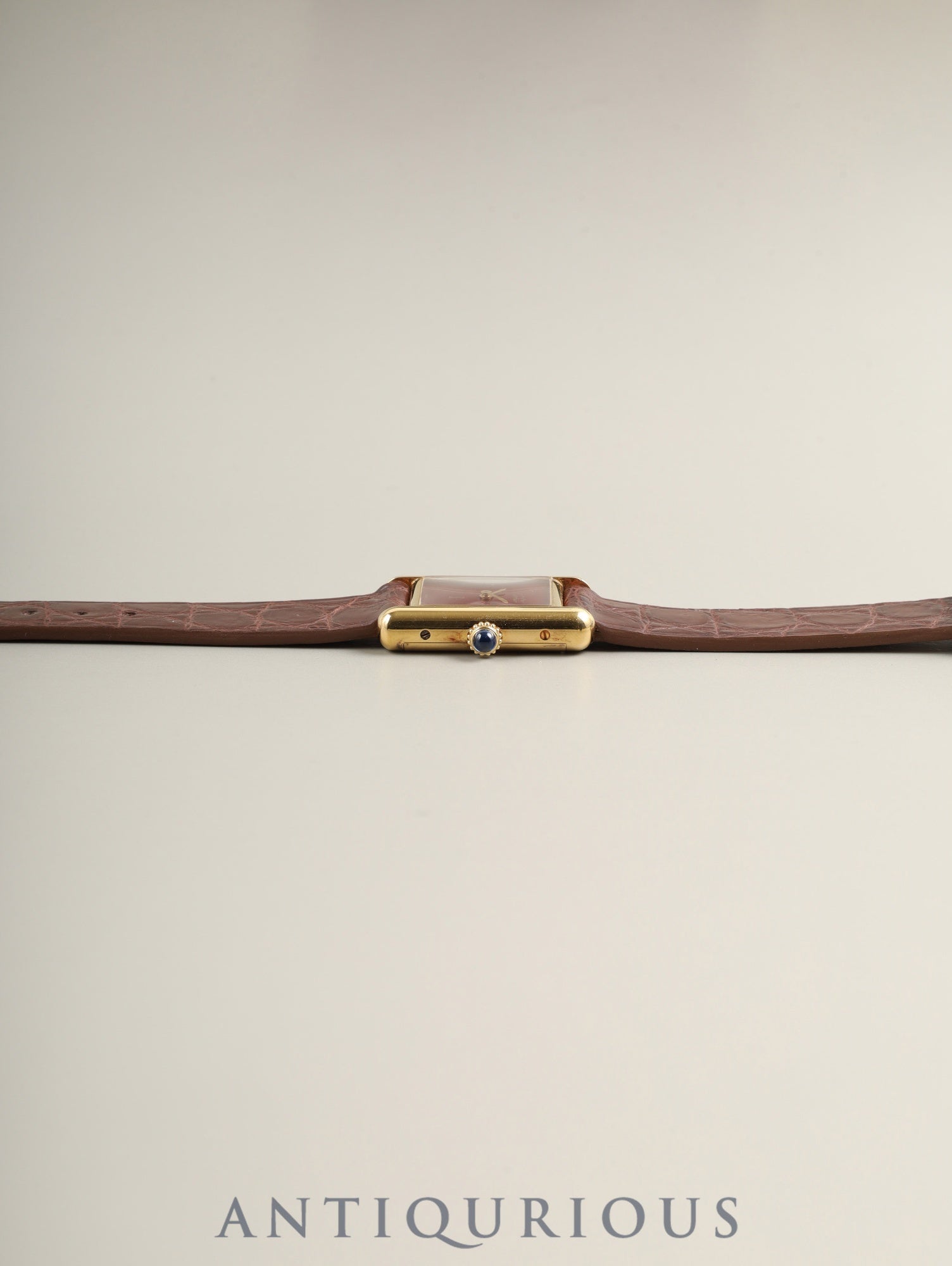 Cartier Must Tank SM Manual Winding Caliber 78-1 SV925 Leather Genuine Buckle (GP) Garnet Dial Bordeaux Dial (SWISS Marking) Box Booklet Genuine Leather Strap Warranty (1982) Overhauled