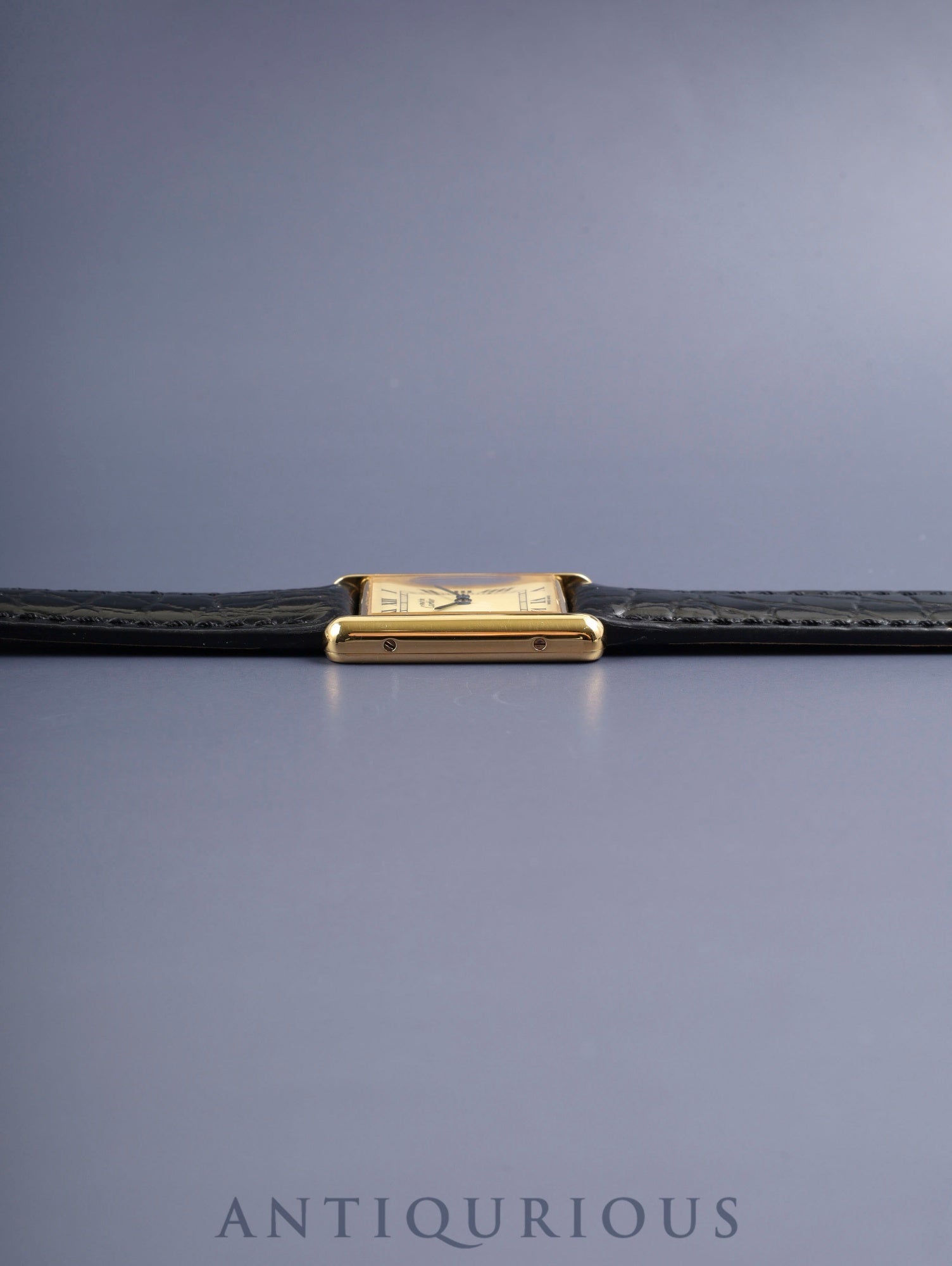 カルティエ マストタンク LM W1002753 / 590005 クォーツ Cal.069 SV925 革 純正ピンバックル（GP）アイボリーローマン文字盤 （SWISS MADE表記）箱 保証書（日付無記載）オーバーホール済み