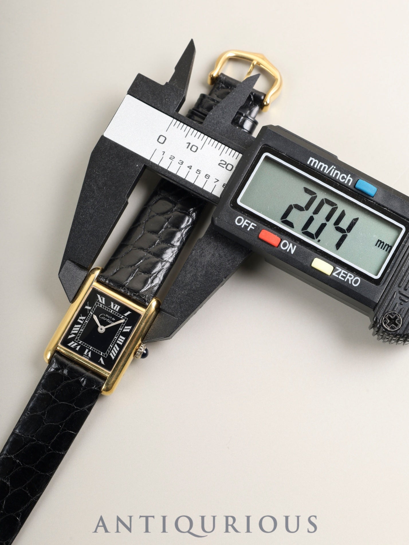 カルティエ マストタンク SM 3 手巻き Cal.78-1 SV925 革 純正ピンバックル（GP）ブラックローマン文字盤（SWISS表記）オーバーホール済み 新品仕上げ済み