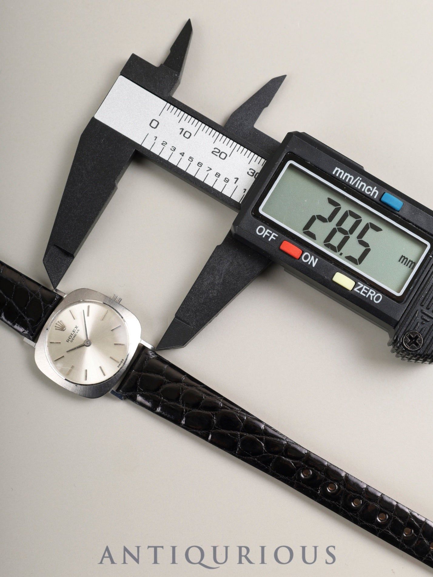 ロレックス チェリーニ 3652 手巻き Cal.1600 750WG 革 社外ピンバックル（SS）シルバー文字盤 15番台（1965年）オーバーホール済み