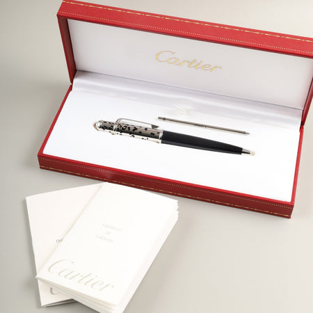 【未使用品】 Cartier カルティエ　ボールペン シルバー インク黒　箱付き カルティエ ボールペン パンテール ST180075 SS 箱 保証書 冊子 | 東京