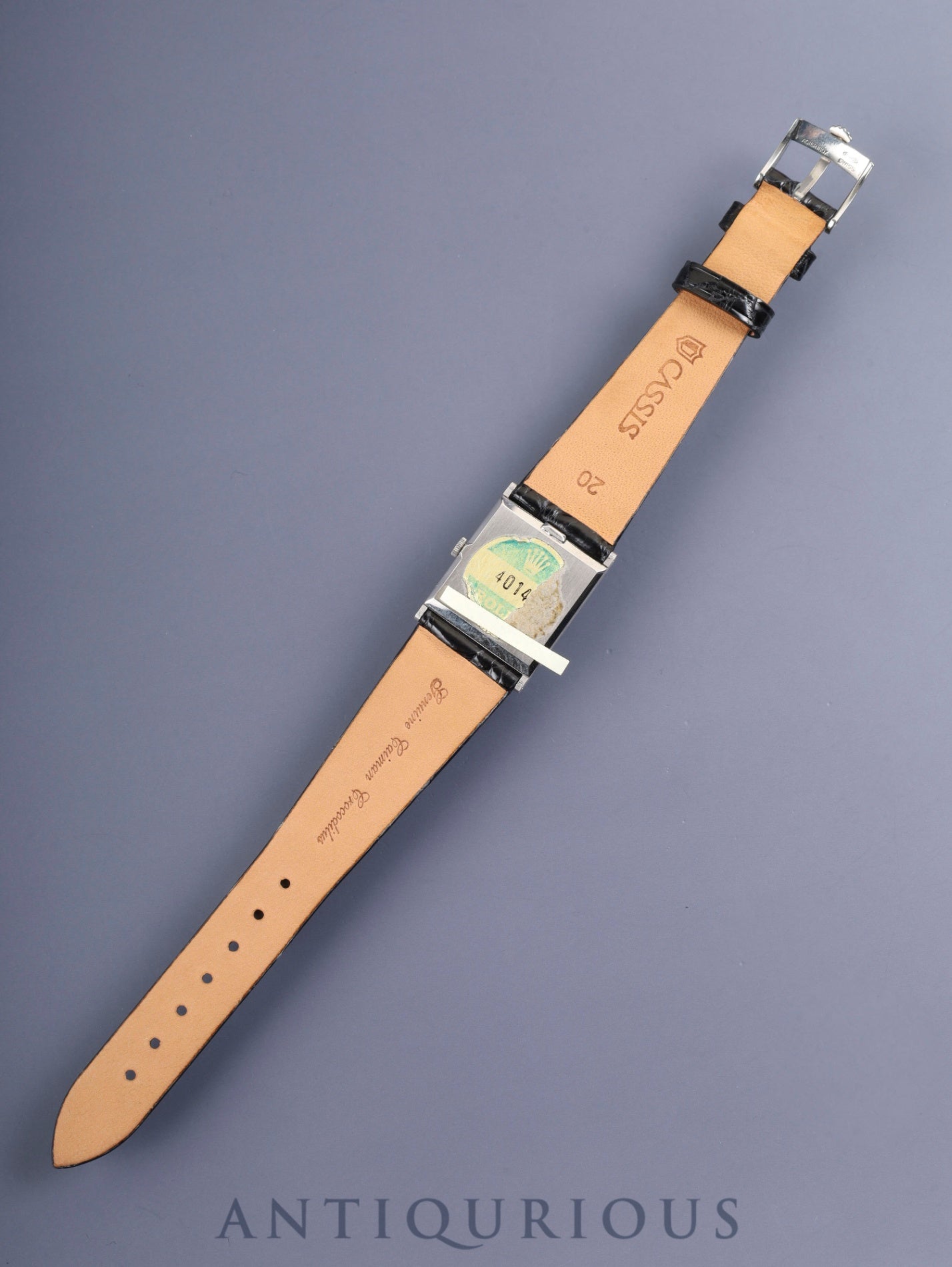 ロレックス チェリーニ 4014 手巻き Cal.1600 750WG 革 純正尾錠（GP） ブルー文字盤 35番台（1972年）オーバーホール済み