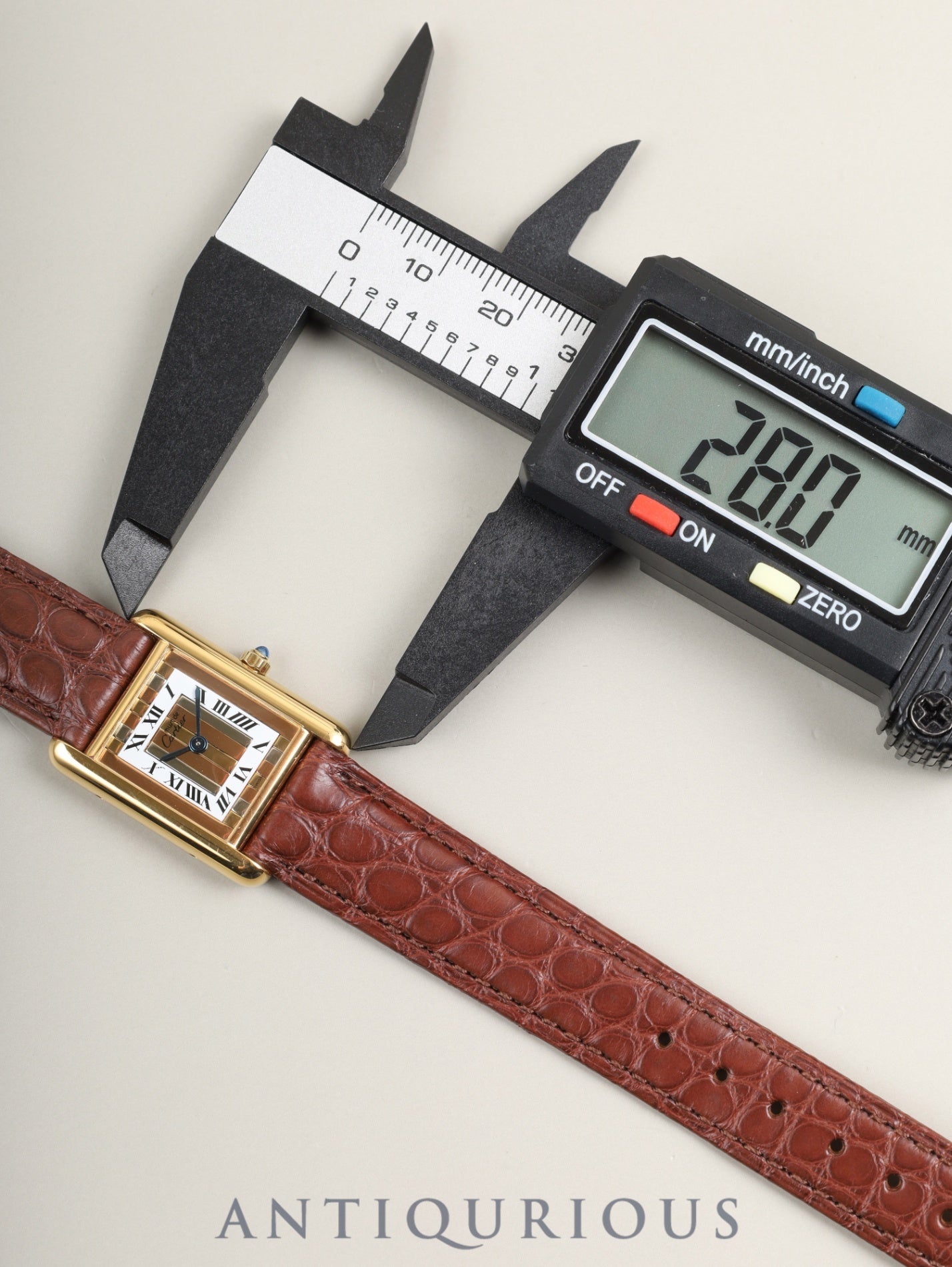 カルティエ マストタンク SM 84919223 / 3 66001 クォーツ Cal.66 SV925 革 純正ピンバックル（GP）フロントトリニティ文字盤（SWISS表記）済み