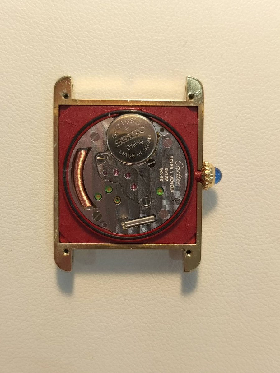 カルティエ マストタンク LM 590005 クォーツ Cal.90.06 SV925 革 純正Dバックル（GP） オパラン文字盤 箱 冊子 オーバーホール済み