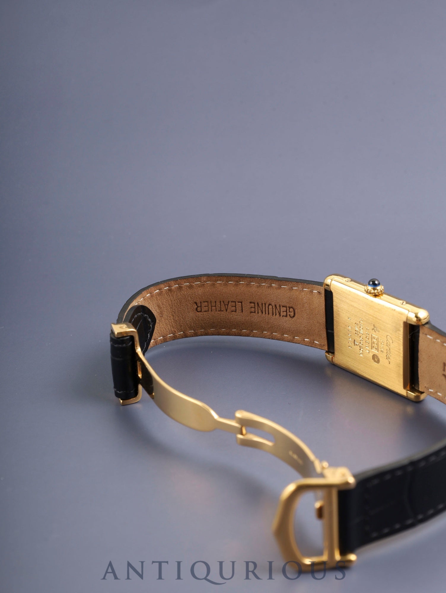 Cartier Must Tank LM Hand-wound Cal.78-1 SV925 Leather Genuine Deployant Buckle (GP) Ivory Roman Dial (SWISS marking) Overhauled and Newly Finished