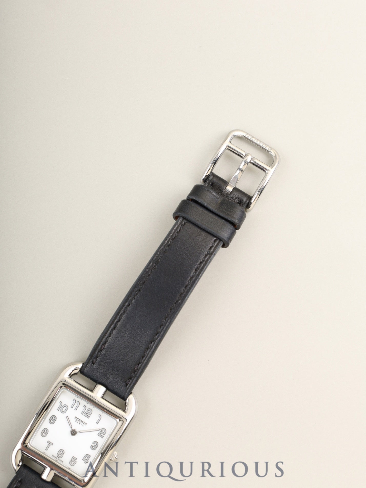 エルメス ケープコッド CC1.210a クォーツ Cal.976.001 SS 純正革ベルト（D刻印：2019年）純正ピンバックル（SS）ホワイトアラビア文字盤 箱 冊子 保証書（個人名記載あり）オーバーホール済み