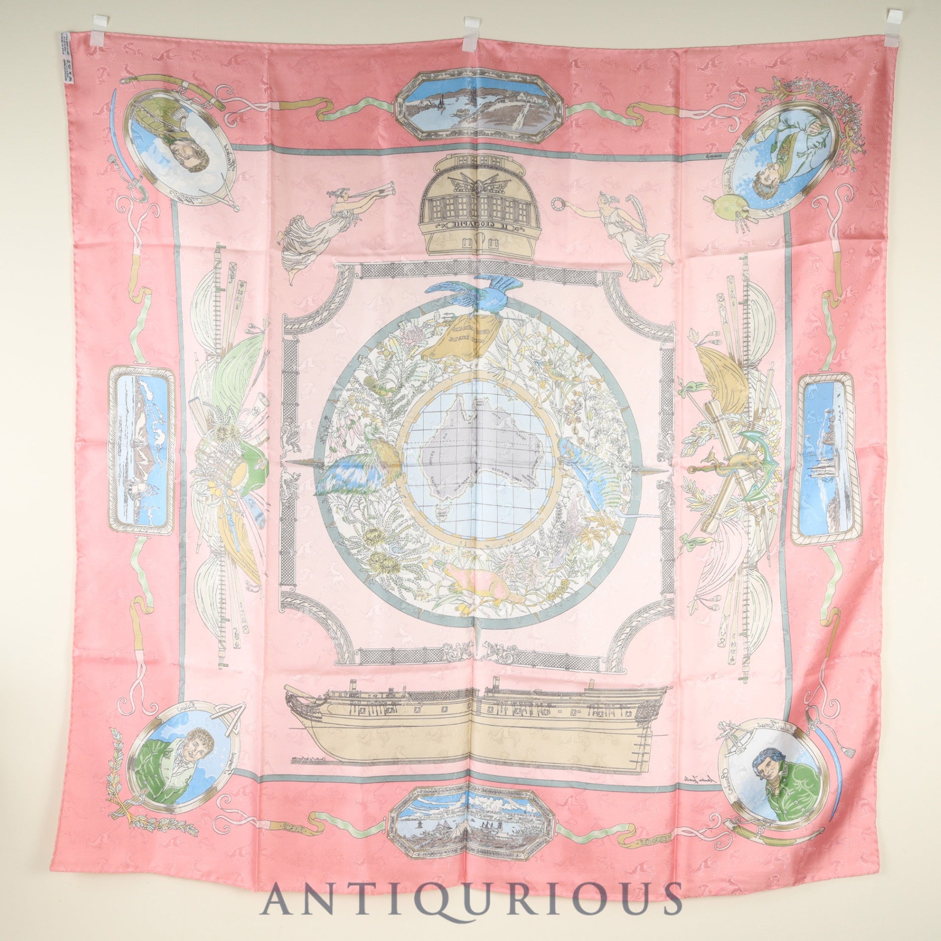 エルメス スカーフ カレ 90 地理学者 SILK100%