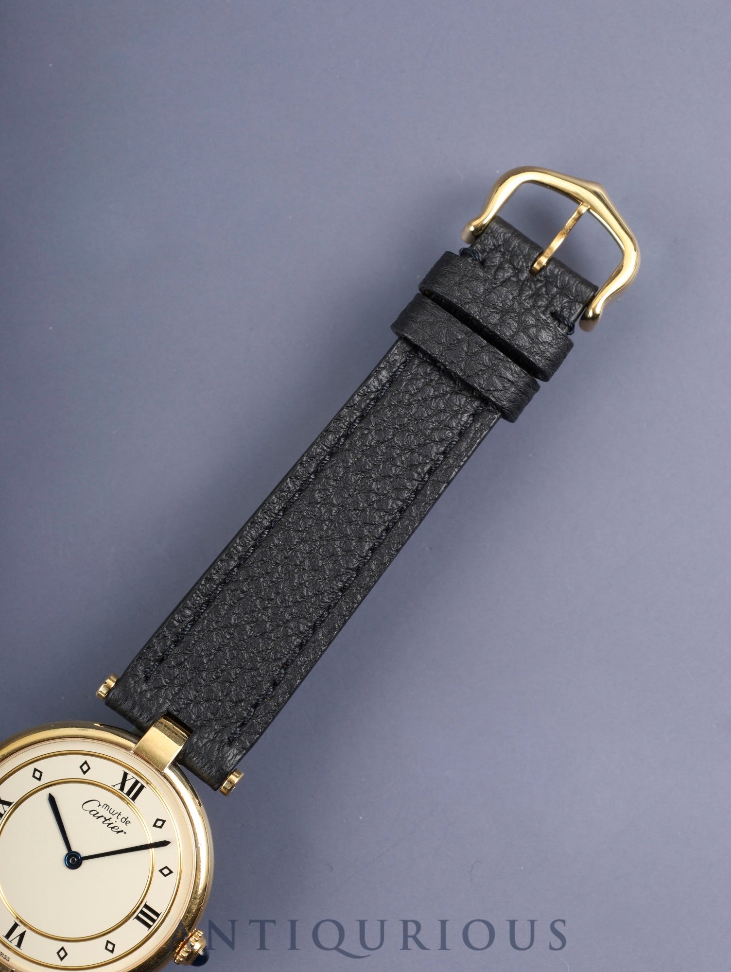 カルティエ マスト ヴァンドーム VLC LM W1001953 / 590003 クォーツ SV925 革 純正尾錠（GP）アイボリー4点ローマン文字盤 カルティエブティックにてコンプリートサービス（フルメンテナンス）済み