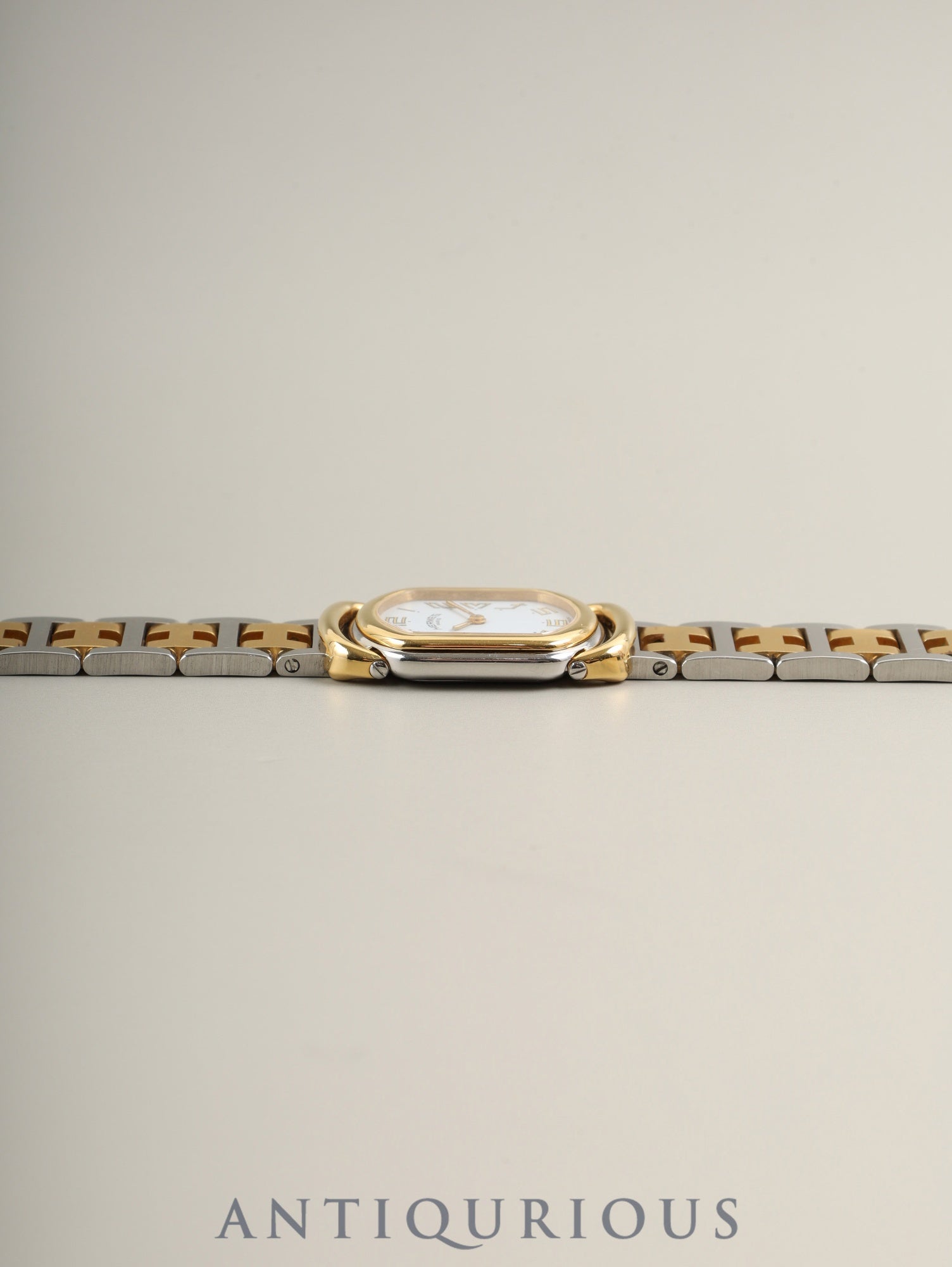 エルメス ラリー クォーツ Cal.976.001 SS/GP SS/GP ホワイト文字盤 オーバーホール済み