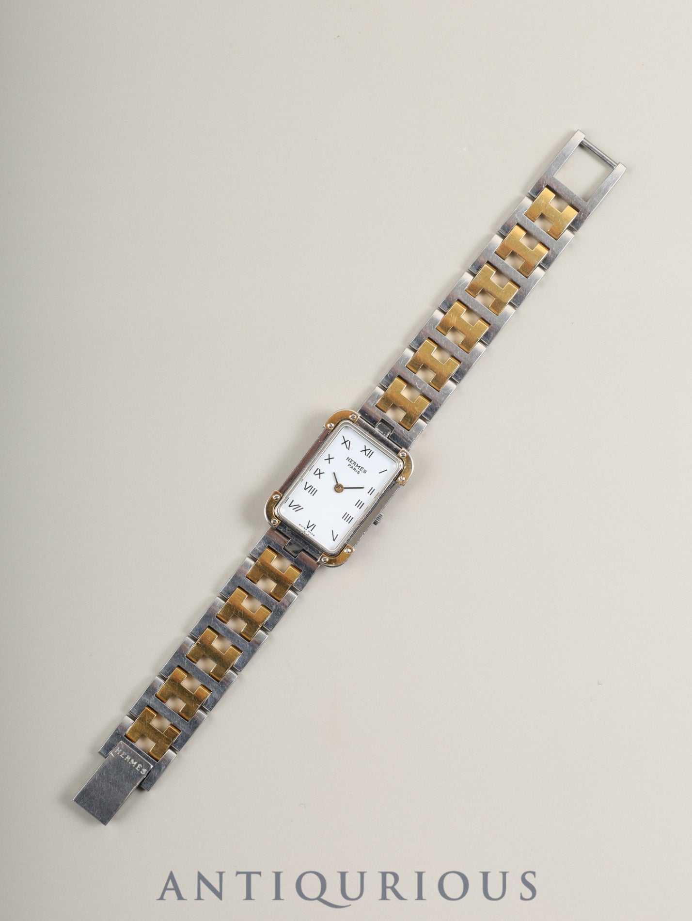 エルメス クロアジュール 54 10 75 クォーツ Cal.976.001 SS/GP  SS/GP ホワイト文字盤 オーバーホール済み