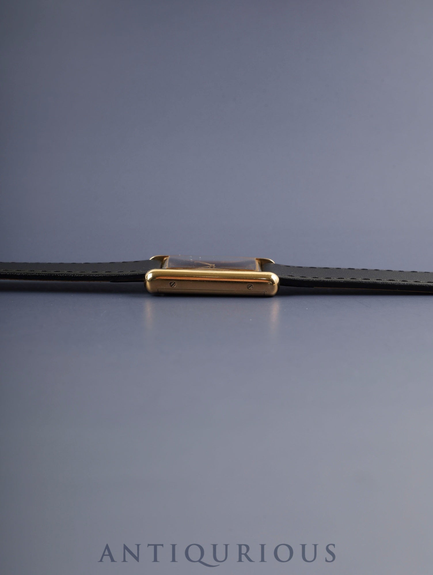 カルティエ マストタンク LM 手巻き Cal.78-1 SV925 革 純正尾錠（GP） オニキス文字盤 オーバーホール済み