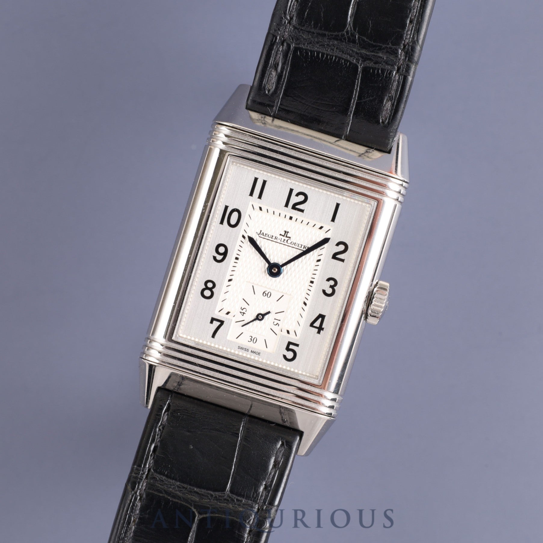 JAEGER・LECOULTRE ジャガー・ルクルト REVERSO CLASSIC LARGE SMALLSECOND レベルソ クラシック ラージ スモールセコンド Q3858520 手巻き Cal.822/2 SS 革 純正尾錠（SS）シルバー文字盤 箱 保証書（2018年）