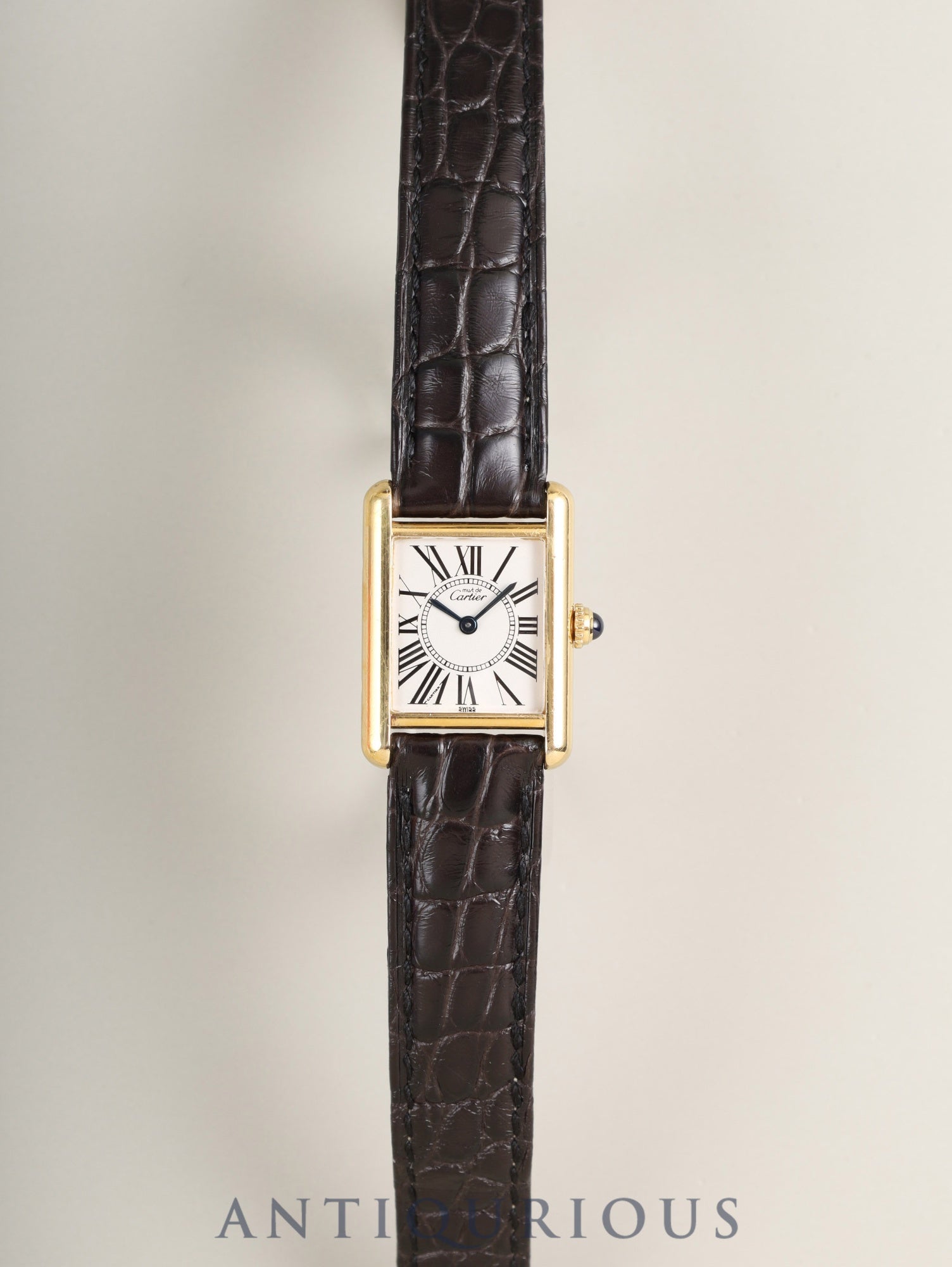 カルティエ マストタンク SM 1613 クォーツ Cal.057  SV925 純正革ベルト  純正Dバックル（GP）オパラン文字盤（SWISS表記）箱 冊子 保証書（1990年） オーバーホール済み