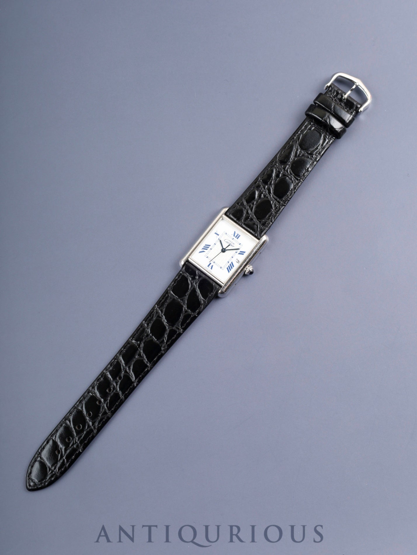 カルティエ マストタンク GM（XL） W1014154 /2414 クォーツ Cal.687 SV925 革 純正ピンバックル（SS） ホワイト飛びローマン文字盤（SWISS MADE表記 ）オーバーホール済み