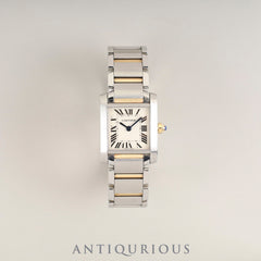 カルティエ タンクフランセーズ SM W51007Q4/3217 クォーツ Cal.057 SS/YG SS/YG アイボリーローマン文字盤 箱 保証書（2020年）オーバーホール済み