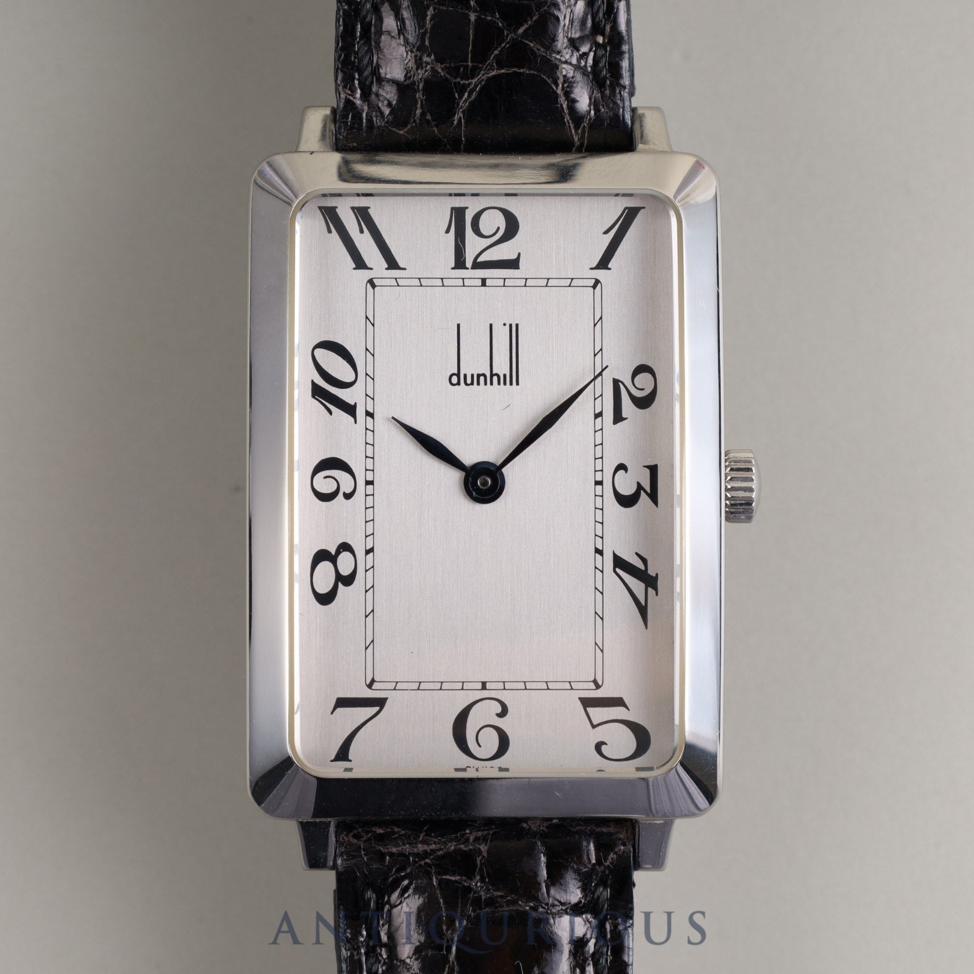 DUNHILL CENTENARY Hand-wound SS Leather Silver Dial Overhauled