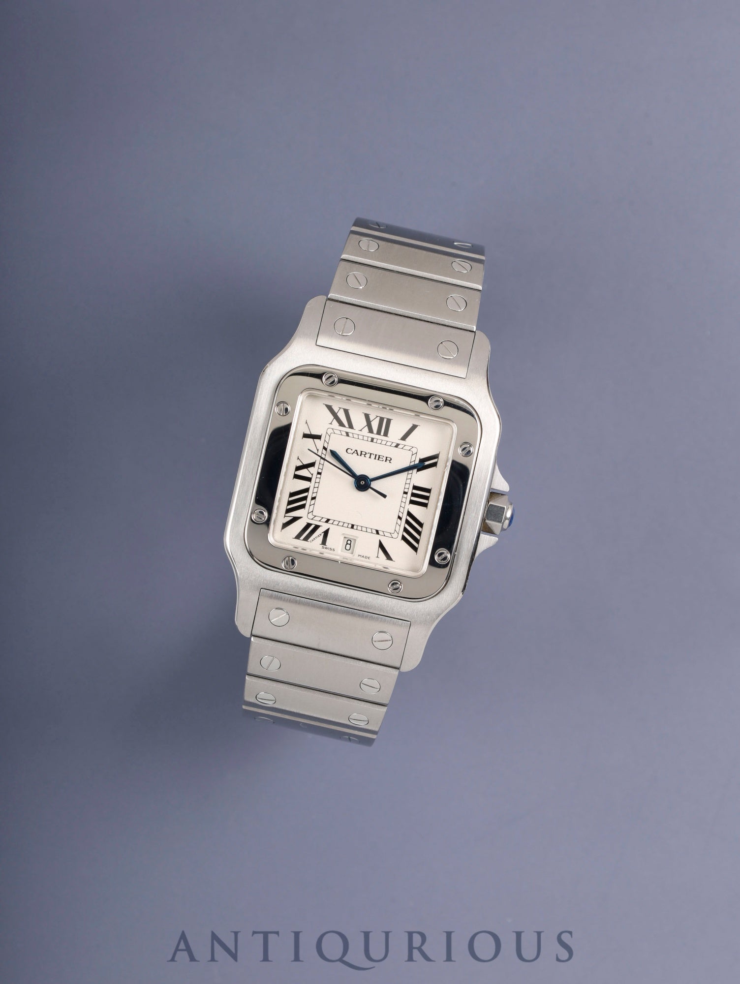 カルティエ サントス ガルベ LM W20060D6 / 1564 クォーツ Cal.687 SS SS ホワイトローマン文字盤（SWISS MADE表記） 箱 冊子 保証書（2003年）カルティエ修理証明書（2009年）オーバーホール済み
