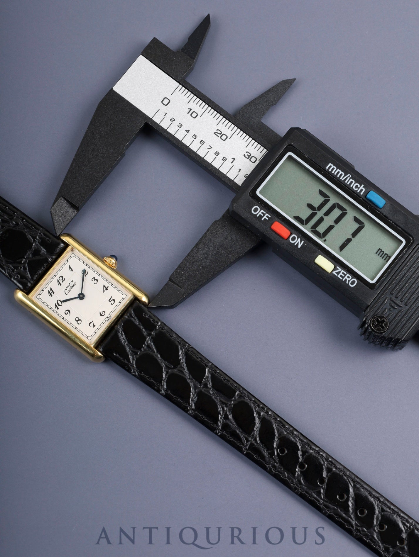 カルティエ マストタンク LM 590005 クォーツ Cal.90 SV925 革 純正尾錠（GP） アラビア文字盤 オーバーホール済み 新品仕上げ済み