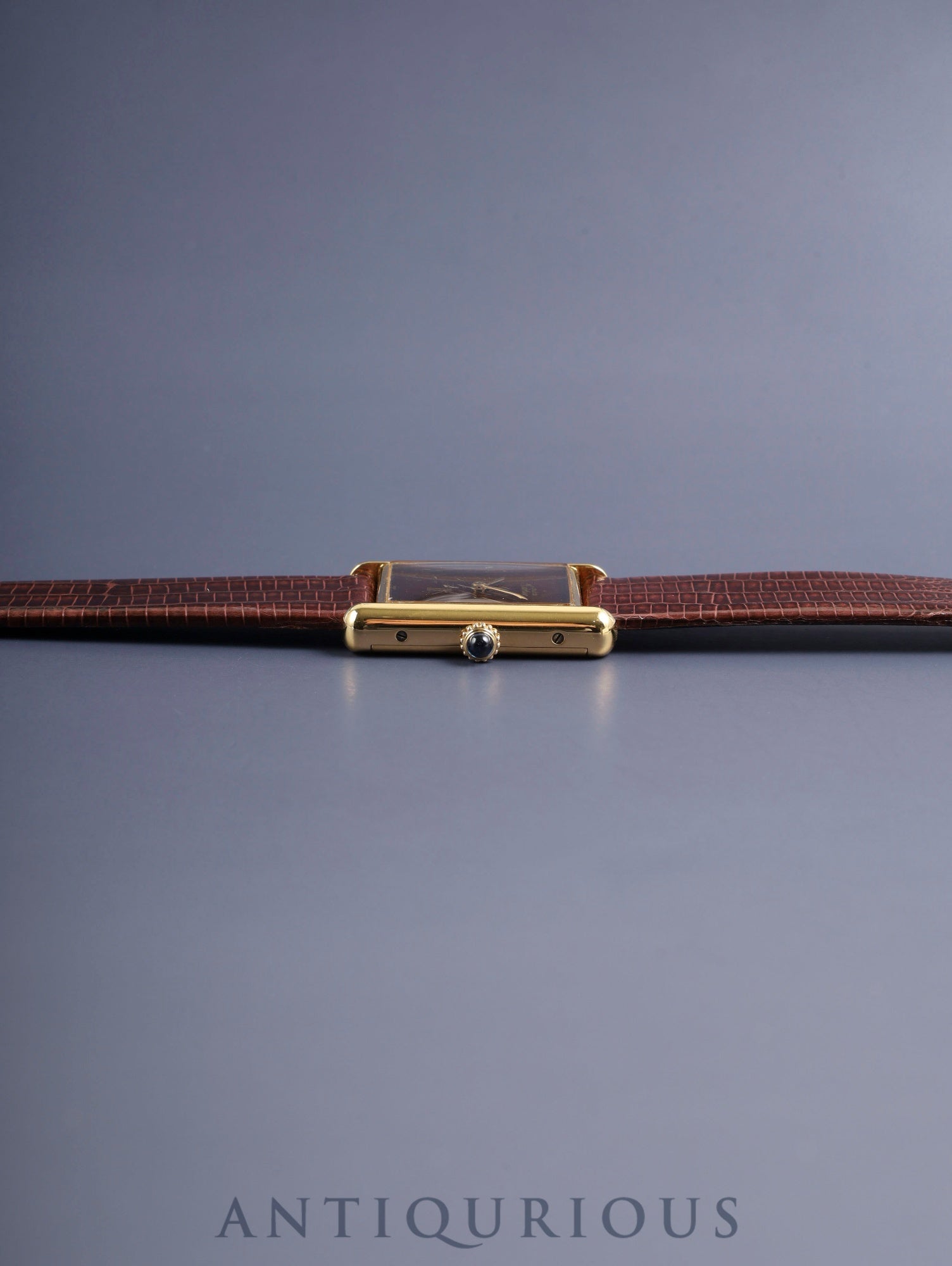 カルティエ マストタンク LM 手巻き Cal.78-1 SV925 革 純正ピンバックル（GP）マホガニー文字盤（SWISS表記）オーバーホール済み 新品仕上げ済み