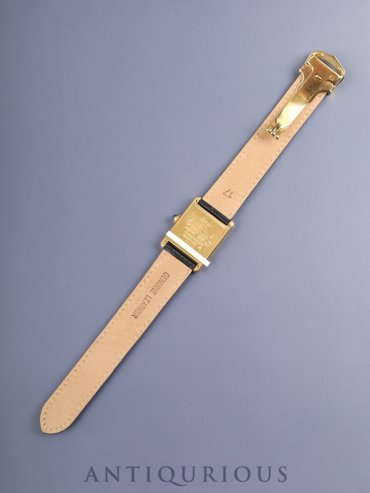 Cartier Must Tank LM 590005 Quartz Cal.90 SV925 Leather Genuine D-Buckle (GP) Opaline Dial (SWISS marking) Overhauled Polished