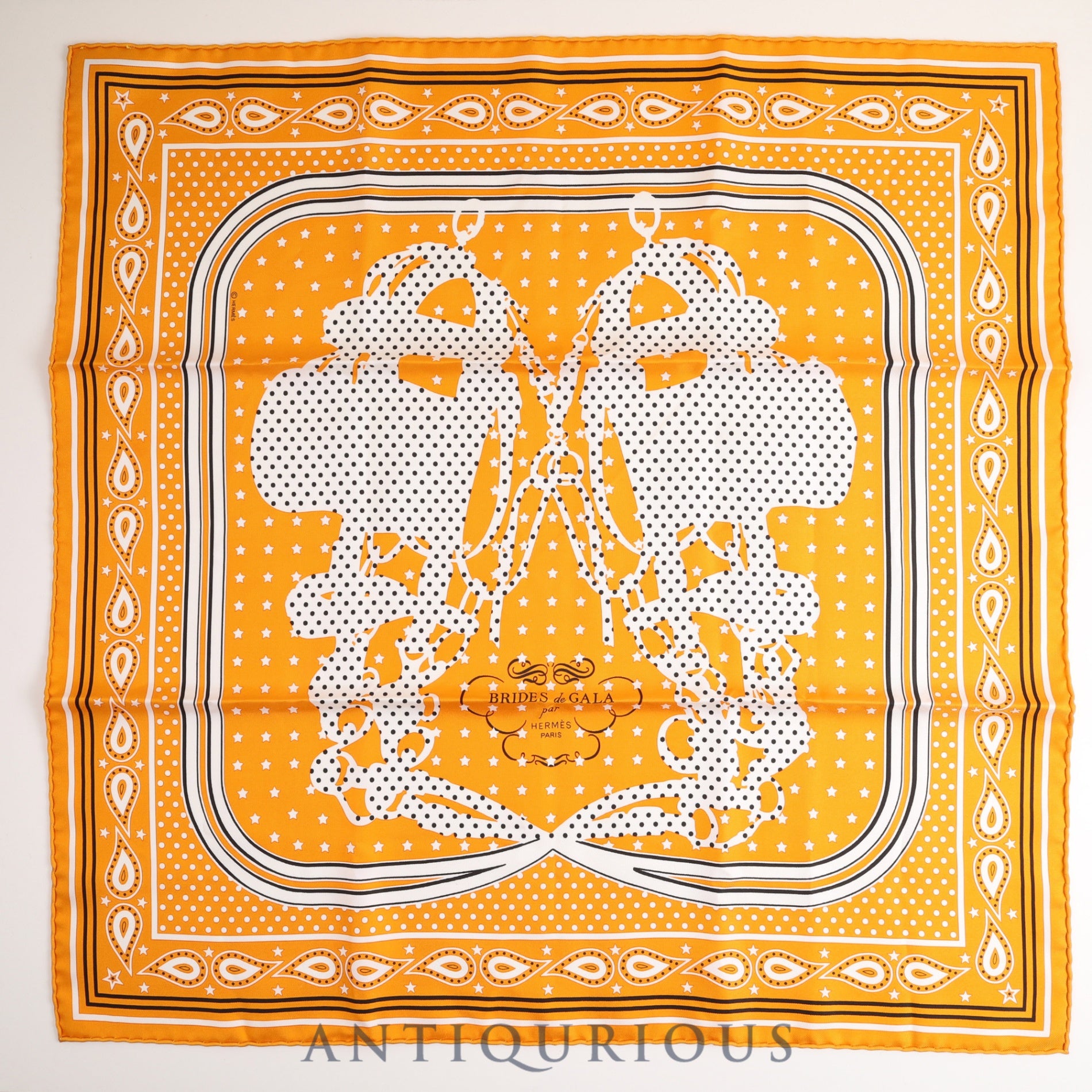 Hermes scarf Carre 55 ceremonial bridle SILK 100%