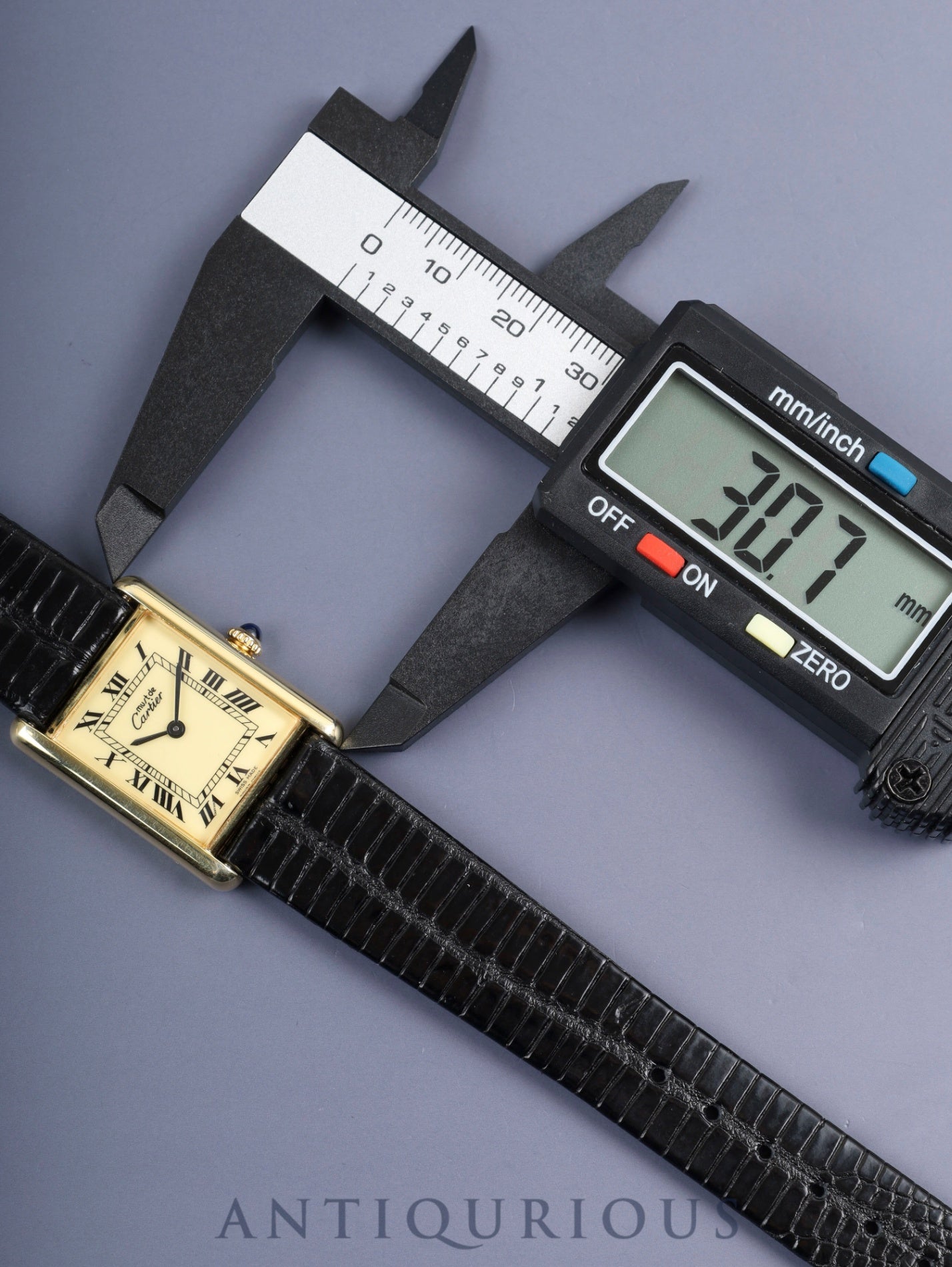 Cartier Must Tank LM, manual winding, SV925, leather, genuine buckle (GP), ivory Roman dial, complete service (full maintenance) completed at a Cartier boutique.