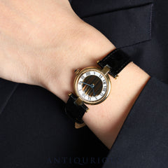 Cartier Must VLC Vendome SM 590004 Quartz SV925 Leather Genuine Buckle (GP) Front Trinity Dial