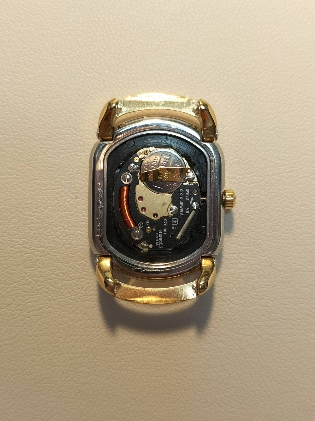 Hermès Rally 77.03 Quartz Cal.976.001 SS/GP SS/GP Ivory Dial Overhauled