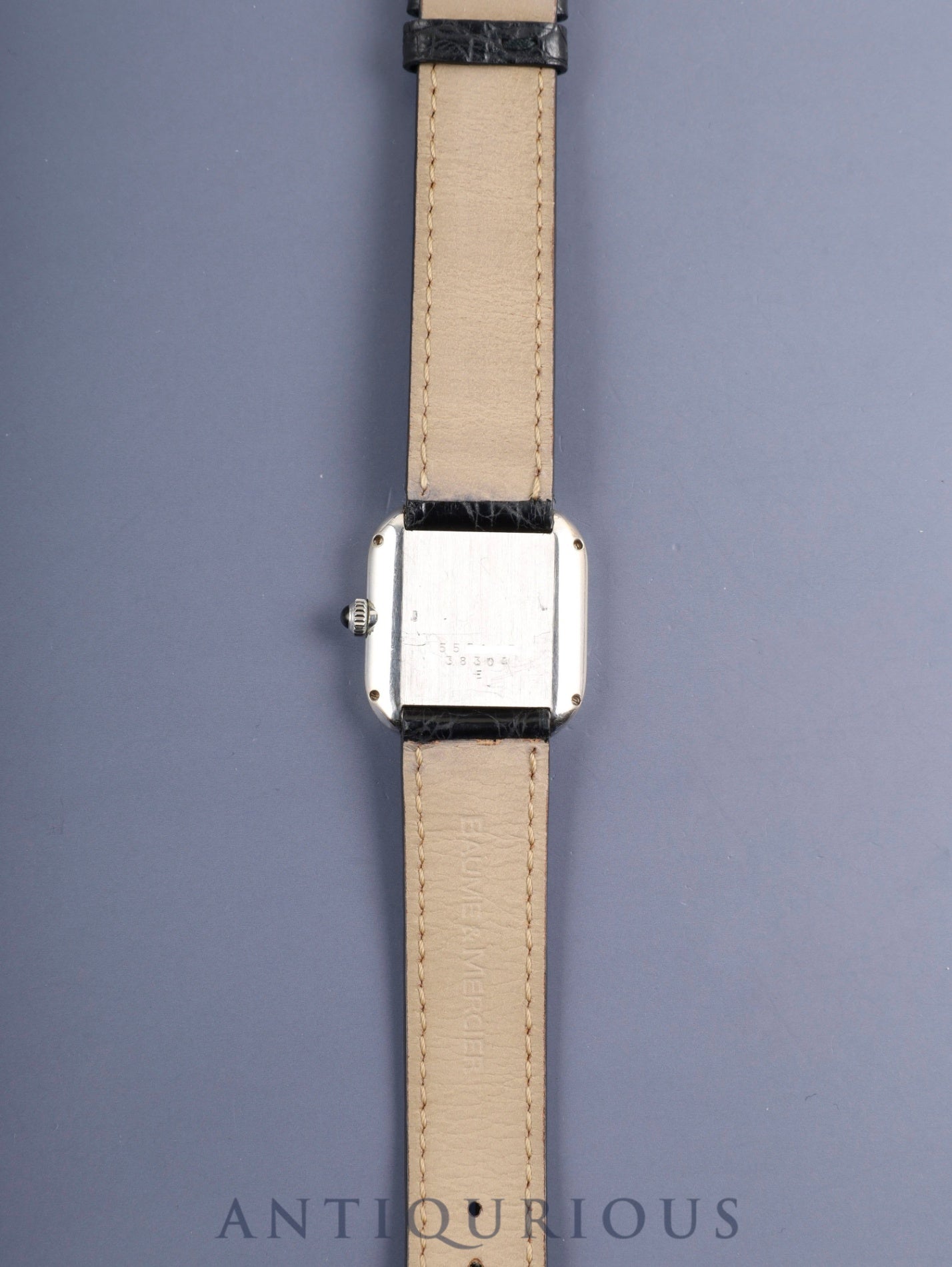 ボーム＆メルシエ レクタンギュラー 38304 手巻き Cal.BM775（ETA2510）750WG 革 純正ピンバックル（SS）オニキス文字盤 オーバーホール済み