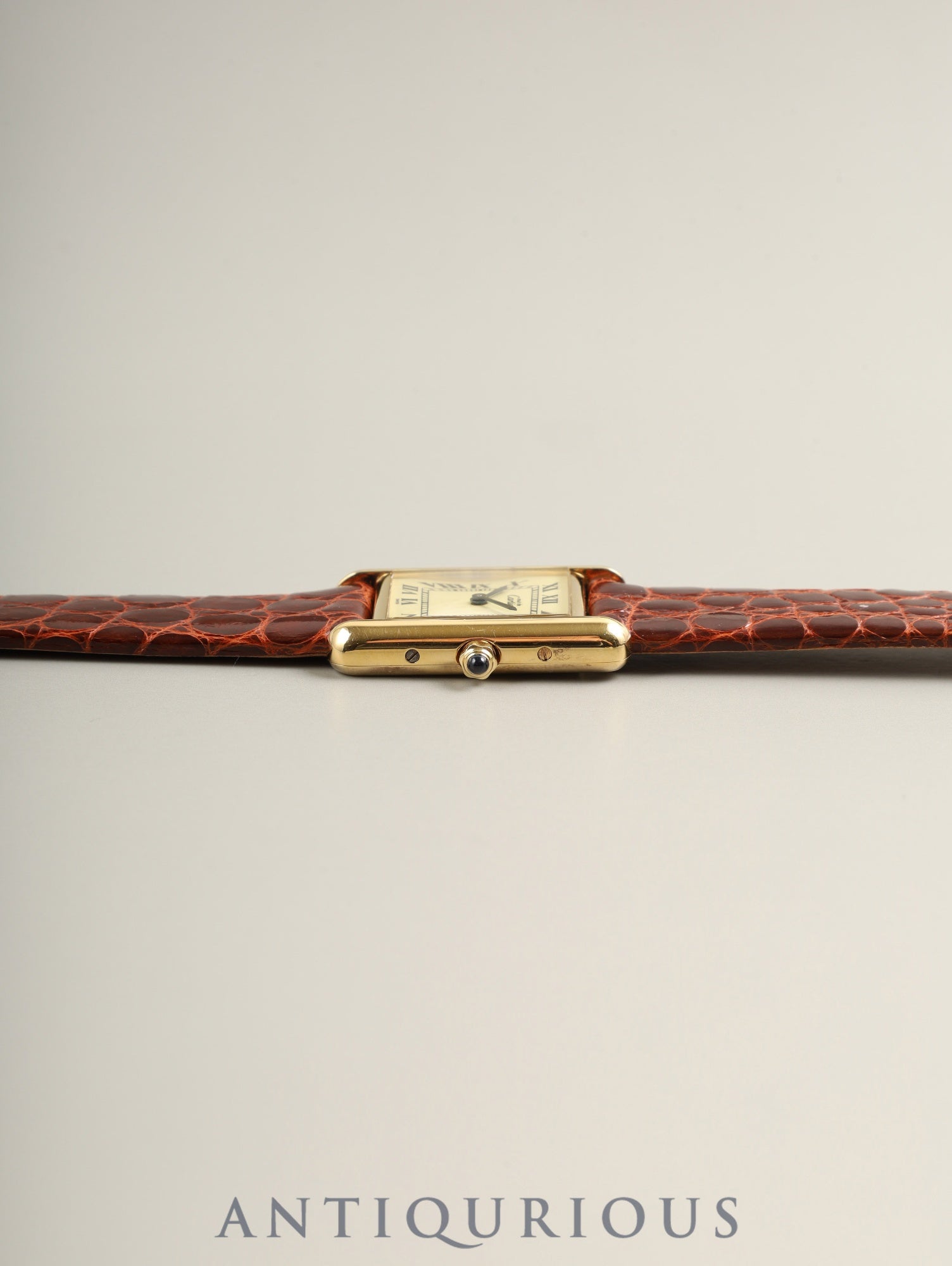 カルティエ マストタンク SM 3 66001 クォーツ SV925 革 純正尾錠（GP） アイボリーローマン文字盤（SWISS表記）1982年頃～1995年頃 カルティエブティックにてコンプリートサービス済み