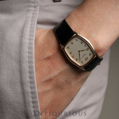 パテック・フィリップ ゴンドーロ 3842 手巻き Cal.177 PG 革 純正尾錠（750）シルバー文字盤 箱 ケース 保証書（2000年）