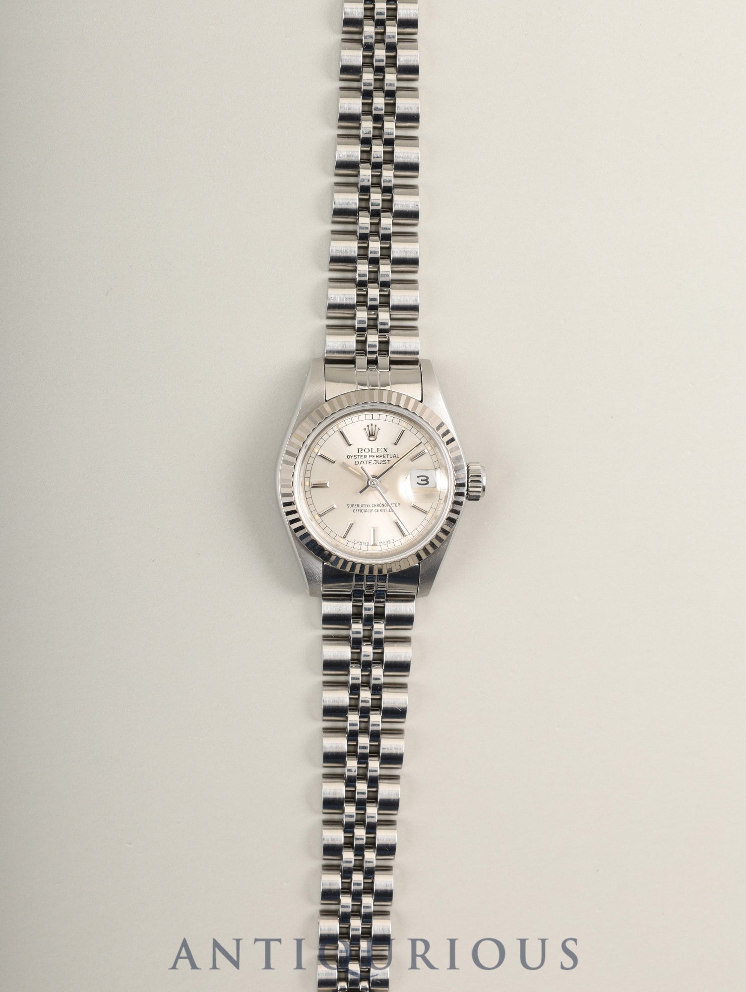 ロレックス デイトジャスト レディ 69174 自動巻き Cal.2135 SS/WG SS シルバー文字盤 箱 冊子 保証書（1989年）オーバーホール済み