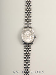 Rolex Datejust Lady 69174 Automatic Caliber 2135 Stainless Steel/White Steel Silver Dial Box Booklet Warranty Card (1989) Overhauled