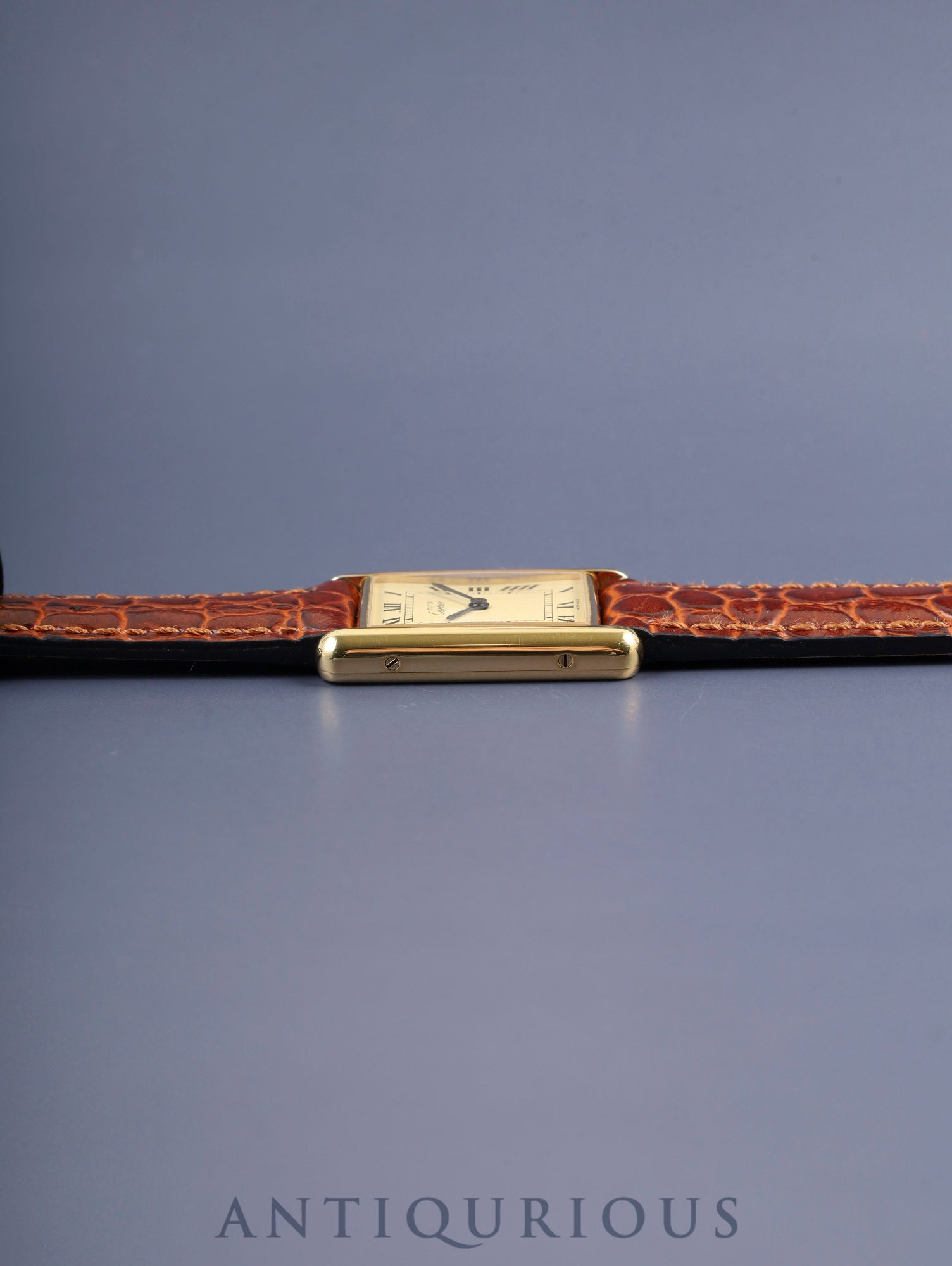 カルティエ マストタンク LM 590005 クォーツ Cal.690 SV925 革 純正尾錠（GP）アイボリーローマン文字盤（SWISS MADE表記） オーバーホール済み 新品仕上げ済み