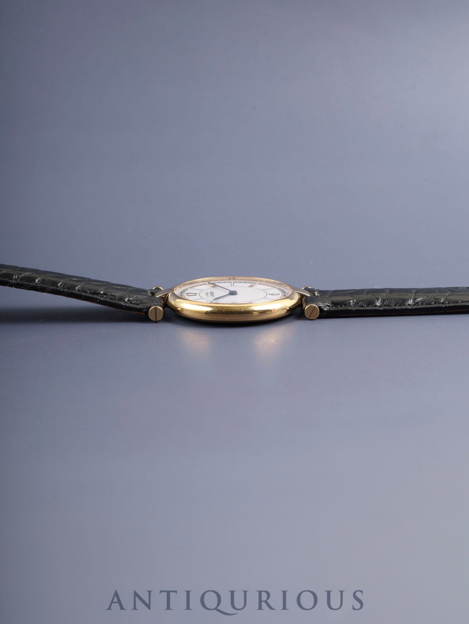 カルティエ マスト ヴァンドーム VLC LM W1009754 / 1861 クォーツ Cal.90 SV925 革 純正Dバックル（GP）飛びアラビア文字盤 箱 オーバーホール済み