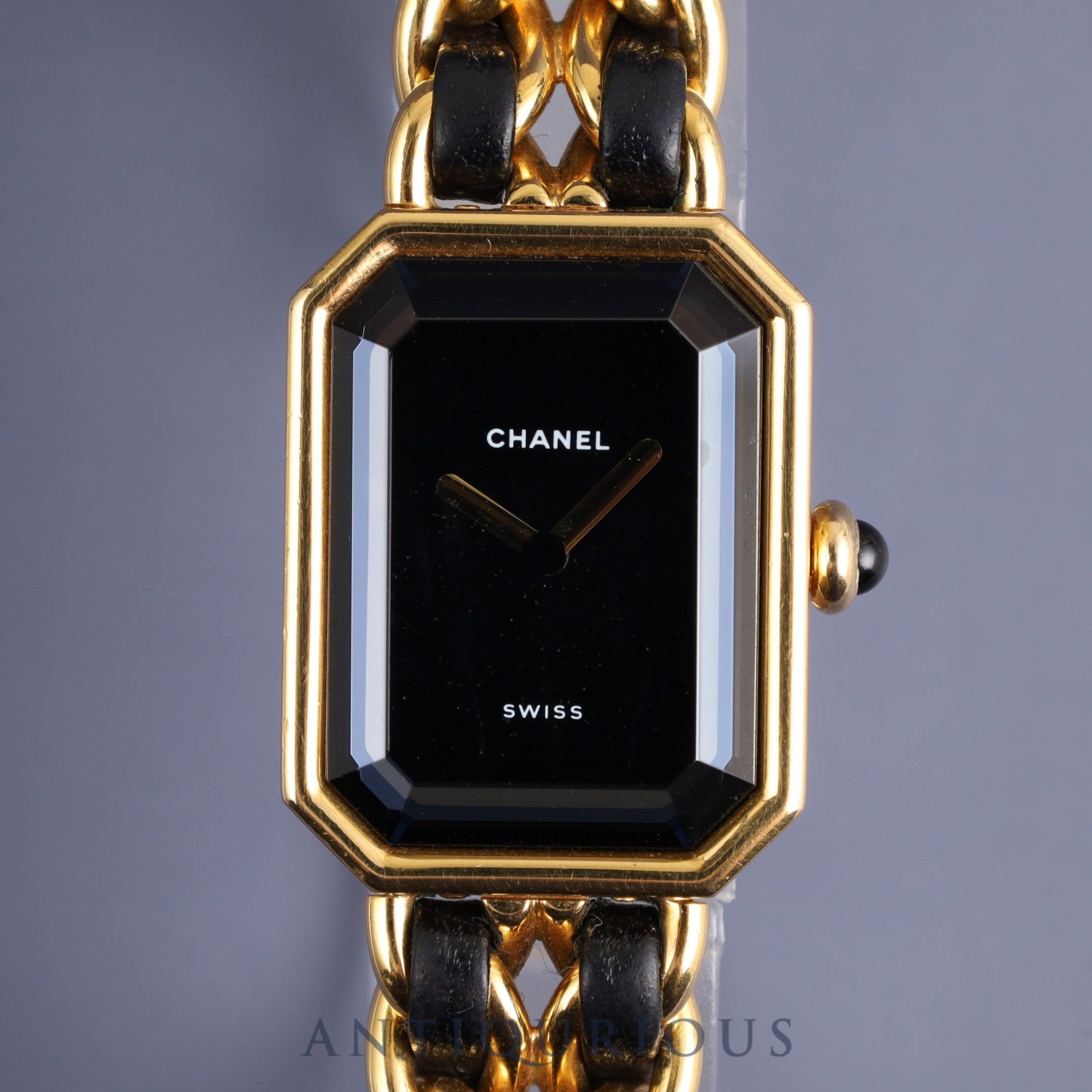 Chanel Premiere M H0001 Quartz Cal.976.001 GP GP/Leather Black Dial Overhauled