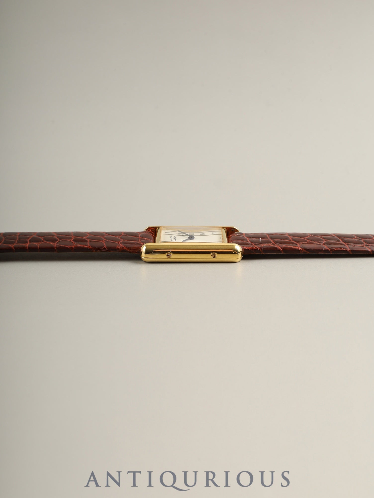 カルティエ マストタンク SM W1003053 / 5057001 クォーツ Cal.057 SV925 革 純正ピンバックル（GP）ストレートローマン文字盤（SWISS表記）箱 冊子 保証書（1991年） オーバーホール済み 新品仕上げ済み