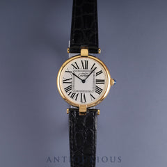 Cartier Must Vendôme VLC LM W1005454 / 590003 Quartz Caliber 90 SV925 Leather Strap Genuine GP Buckle Opalescent Dial Warranty (1997 / Personally Inscribed) Overhauled