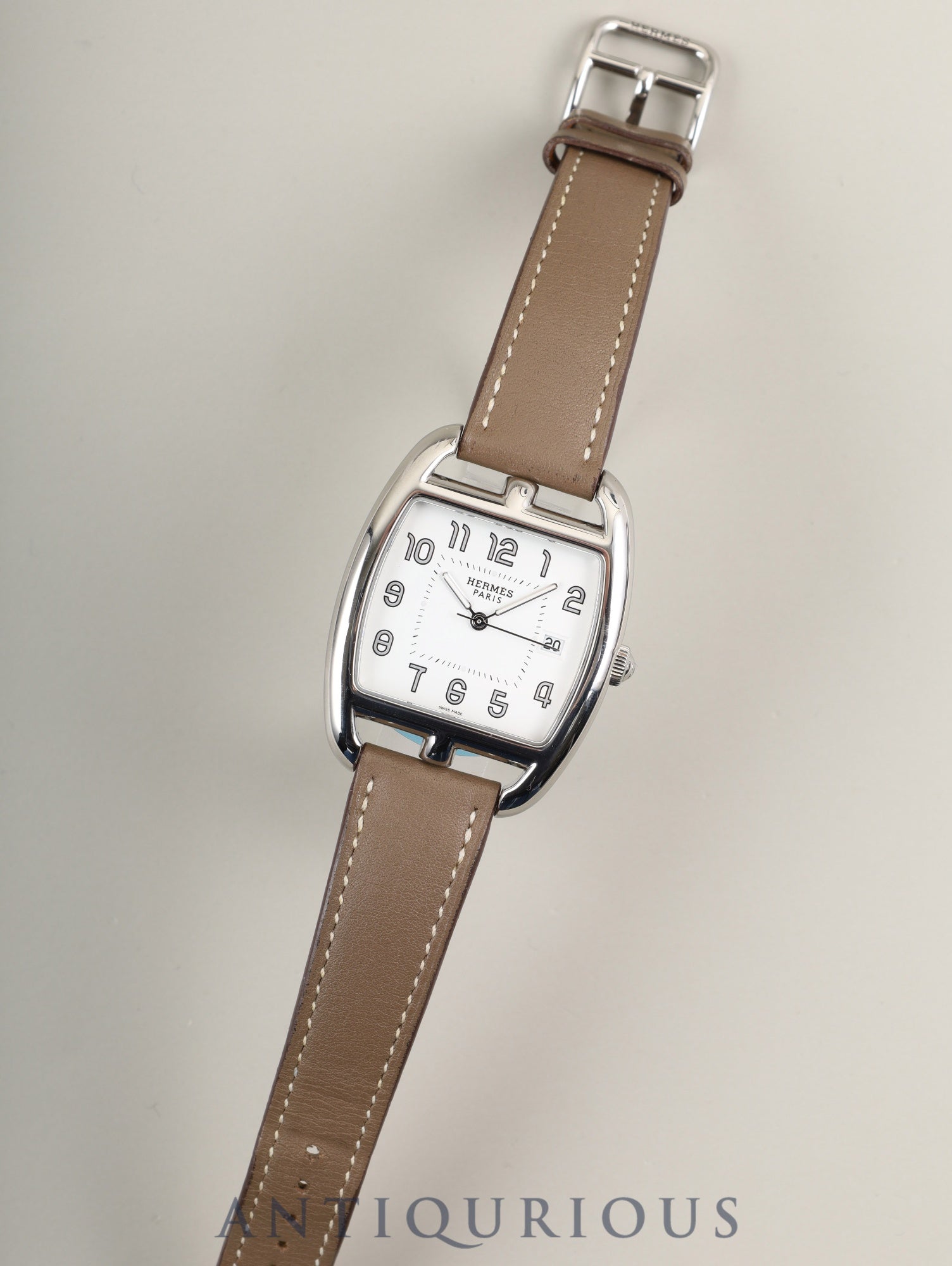 エルメス ケープコッド トノー CT1.710 クォーツ  SS 純正革ベルト（□R刻印：2014年） 純正尾錠（SS） ホワイト文字盤 箱 保証書（2011年）オーバーホール済み