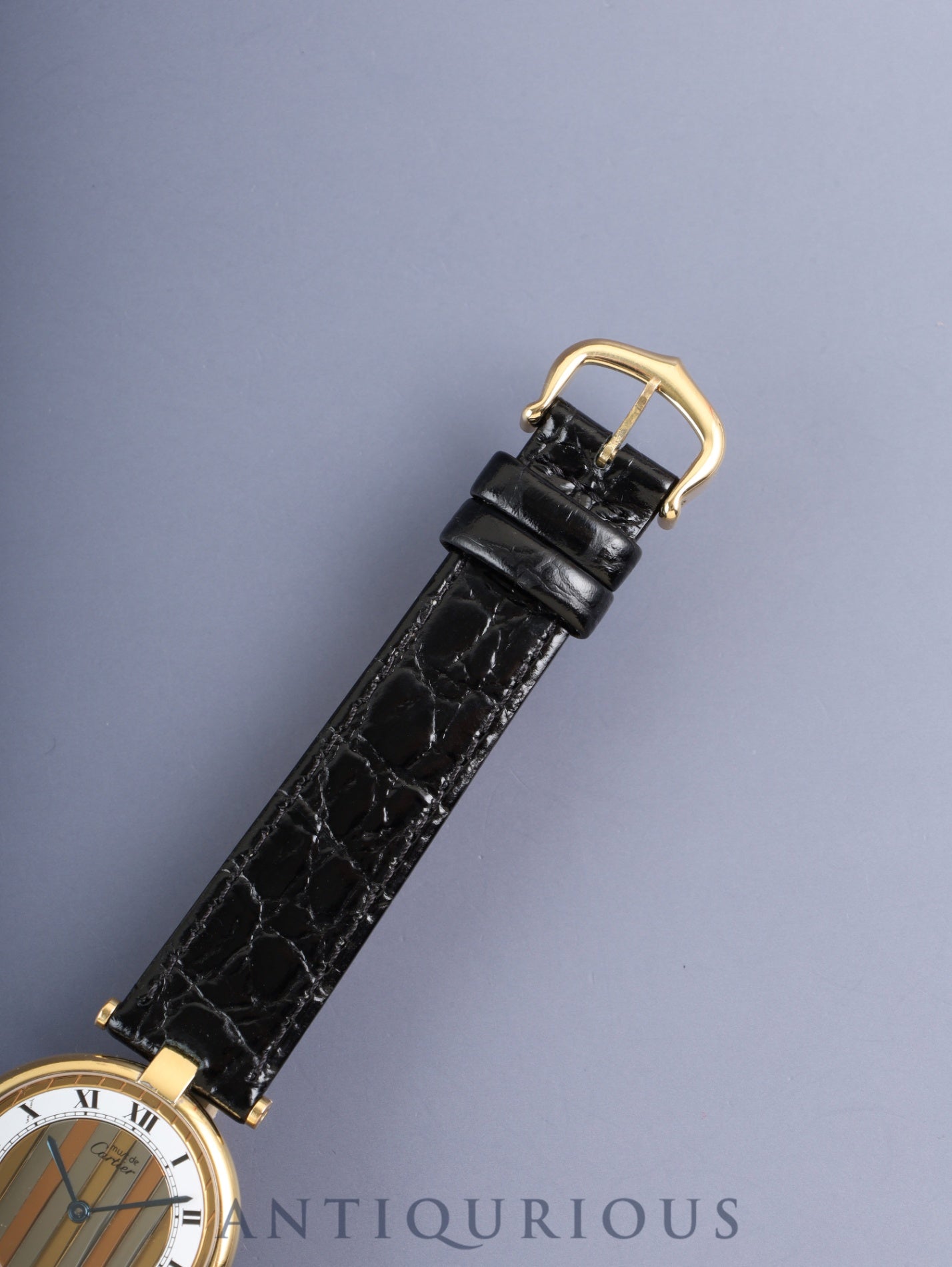 カルティエ マスト ヴァンドーム VLC LM 590003 クォーツ Cal.90 SV925 革 純正ピンバックル（GP） フロントトリニティ文字盤 オーバーホール済み