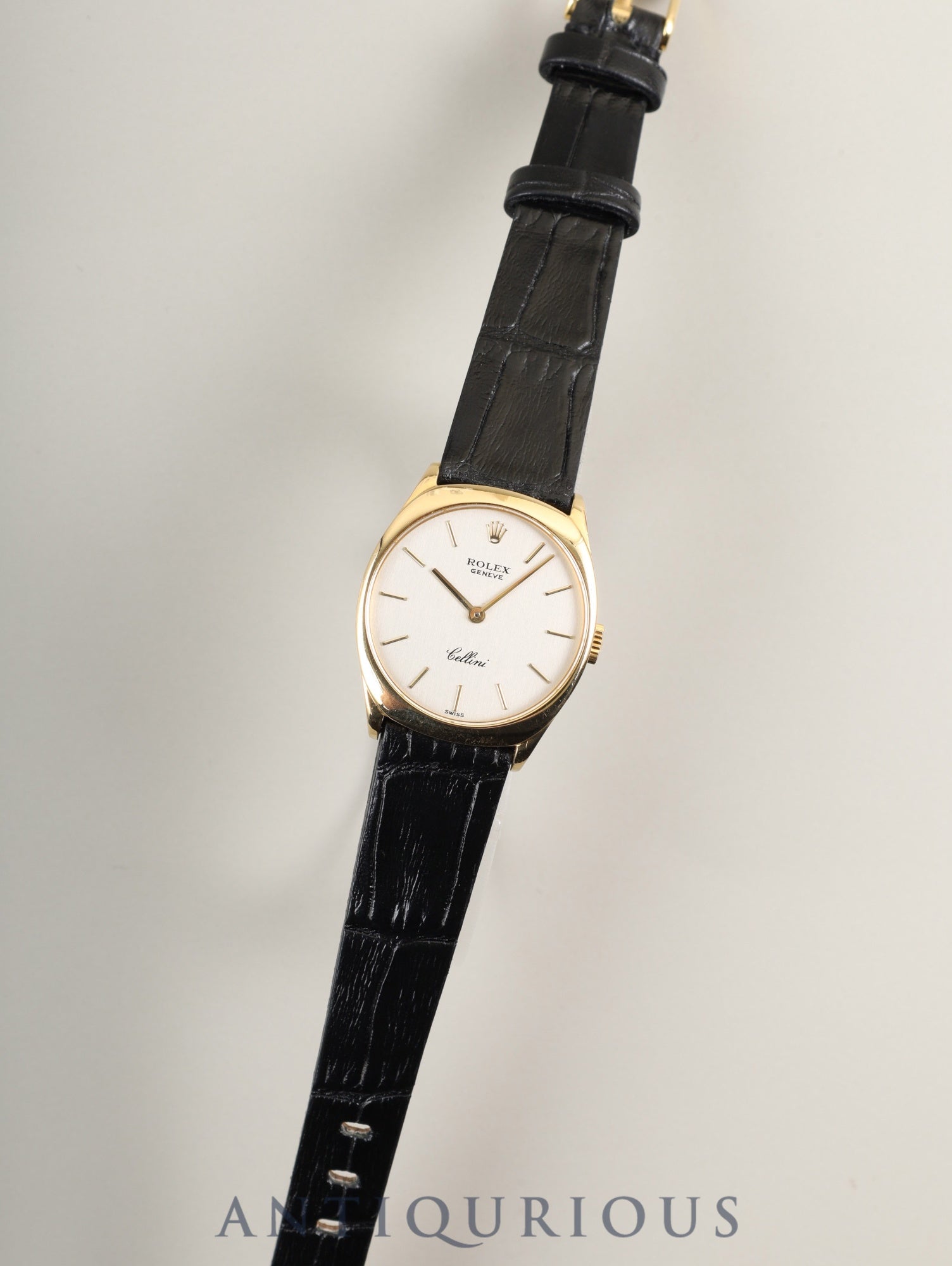 Rolex Cellini 4133 Manual Winding Caliber 1601 750YG Leather Strap with Genuine Buckle (750YG) Champagne Dial No. 43 (1975) Overhauled