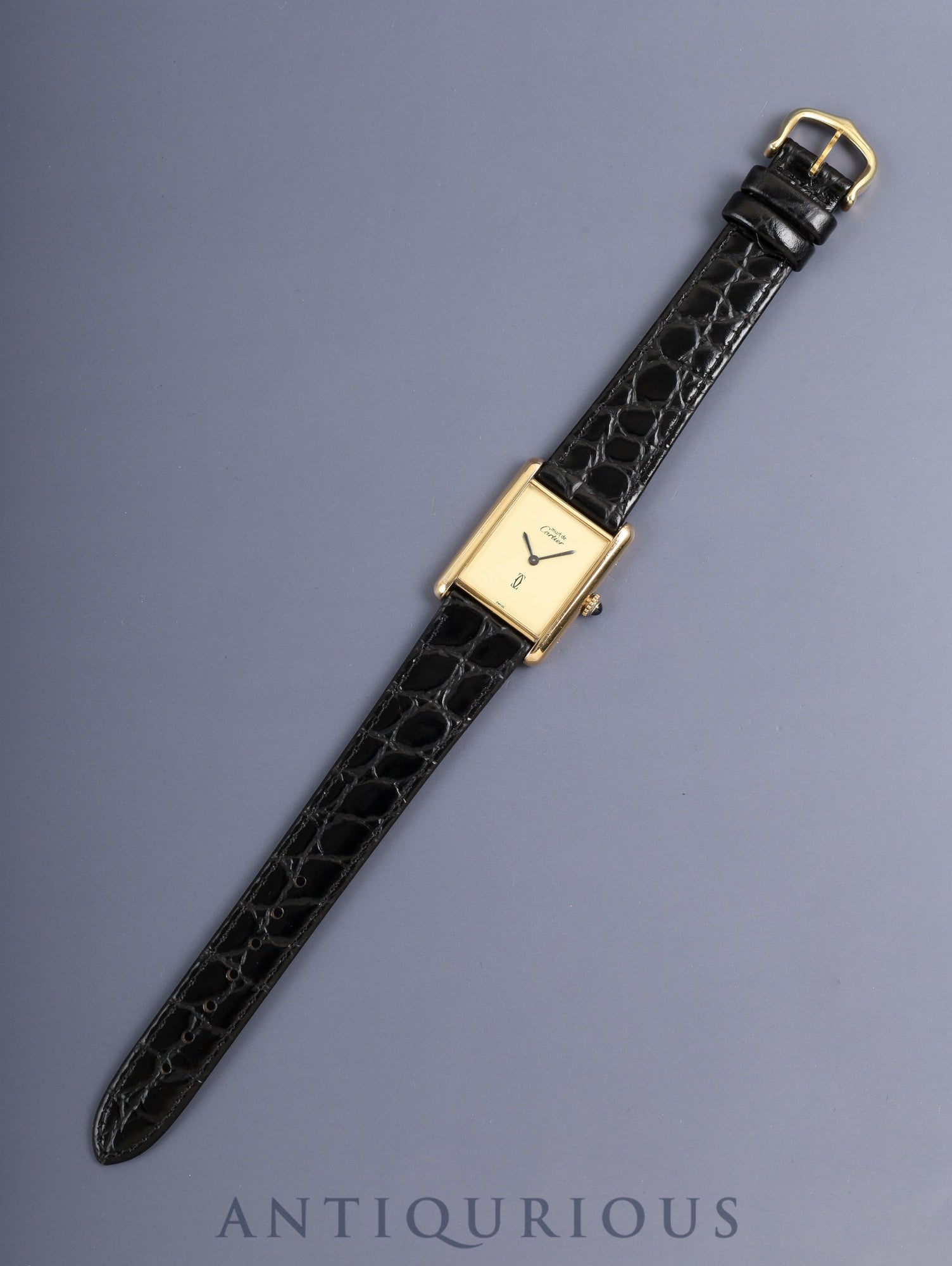 カルティエ マストタンク LM 6 手巻き Cal.78-1 SV925 革 純正ピンバックル（GP）アイボリー文字盤（SWISS表記）オーバーホール済み