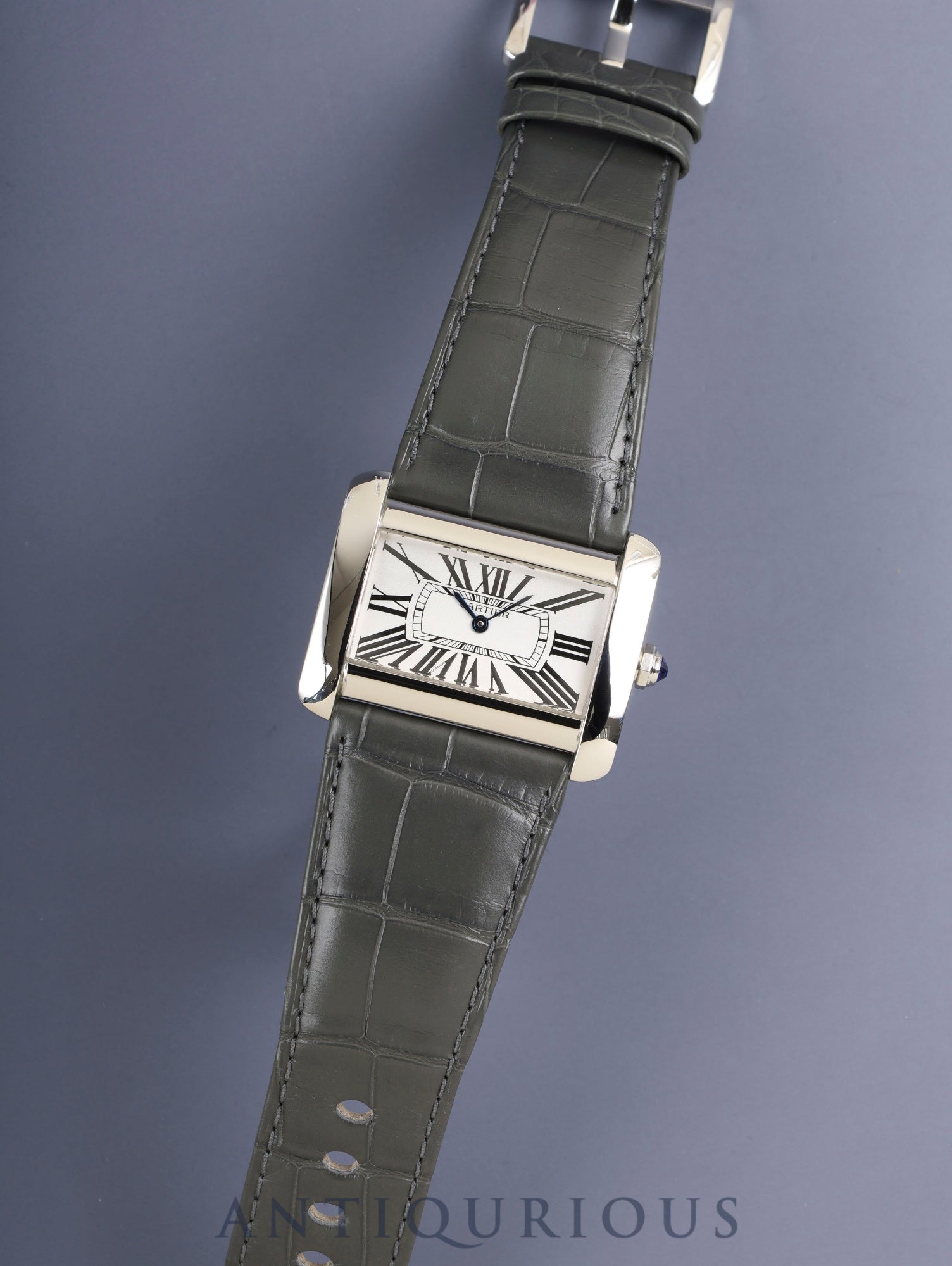 カルティエ タンク ディヴァン LM W6300655 / 2600 クォーツ Cal.690 SS 純正革ベルト 純正ピンバックル（SS） シルバーローマン文字盤 オーバーホール済み