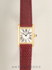 Cartier Must Tank SM 5057001 Quartz Cal.057 SV925 Leather Original Pin Buckle Oparan Dial (SWISS MADE) Warranty (1994) Overhauled Polished