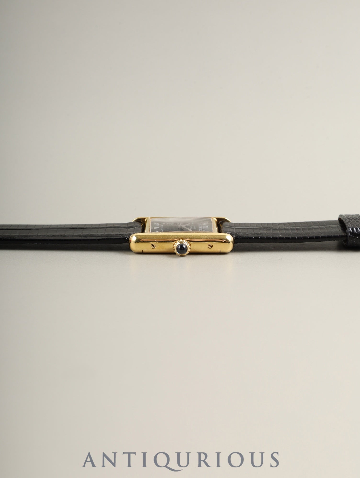 カルティエ マストタンク SM 手巻き SV925  Cal.2512-1 革 純正尾錠（GP） ブラックローマン文字盤（SWISS表記）箱 純正革ベルト オーバーホール済み 新品仕上げ済み